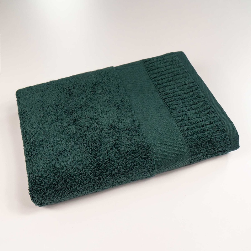 Рушник махровий 50x90см Преміум якості Зеро Твіст Бордюр 550г/м2 GM Textile (Зелений)